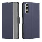 For Sony Xperia 1 VI Twill Texture Side Button Leather Phone Case(Blue) - 1