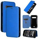 For Kyocera Torque G06 KYG03 Carbon Fiber Texture Flip Leather Phone Case(Blue) - 1