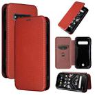 For Kyocera Torque G06 KYG03 Carbon Fiber Texture Flip Leather Phone Case(Brown) - 1