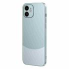 For iPhone 12 Two Color Frosted Shockproof Phone Case(Cyan) - 1