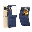 For OPPO Find N3 Flip ABEEL Hinge Weave Plaid PU Phone Case(Blue) - 1