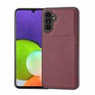 For Samsung Galaxy A13 5G/A04/A04s Litchi Pattern Stitched Side-mounted Phone Case(Dark Red) - 1
