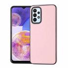 For Samsung Galaxy A23 4G Litchi Pattern Stitched Side-mounted Phone Case(Pink) - 1