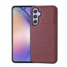 For Samsung Galaxy A34 5G Litchi Pattern Stitched Side-mounted Phone Case(Dark Red) - 1