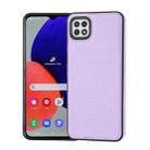 For Samsung Galaxy A22 5G Litchi Pattern Stitched Side-mounted Phone Case(Purple) - 1