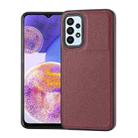 For Samsung Galaxy A05s Litchi Pattern Stitched Side-mounted Phone Case(Dark Red) - 1