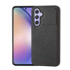 For Samsung Galaxy A35 Litchi Pattern Stitched Side-mounted Phone Case(Black) - 1