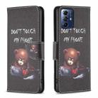 For Motorola Moto G Play 2024 Colored Drawing Pattern Leather Phone Case(Bear) - 1