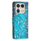 For Motorola Edge 50 Ultra Colored Drawing Pattern Leather Phone Case(Plum Blossom) - 3