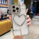 For iPhone 15 Pro Max Electroplating 3D Love TPU Phone Case(Silver) - 1