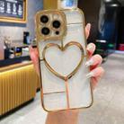 For iPhone 15 Pro Max Electroplating 3D Love TPU Phone Case(Gold) - 1