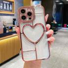 For iPhone 15 Pro Electroplating 3D Love TPU Phone Case(Rose Gold) - 1