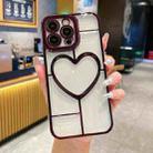 For iPhone 15 Pro Electroplating 3D Love TPU Phone Case(Purple) - 1