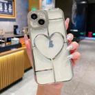 For iPhone 15 Plus Electroplating 3D Love TPU Phone Case(Silver) - 1