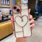 For iPhone 15 Plus Electroplating 3D Love TPU Phone Case(Rose Gold) - 1