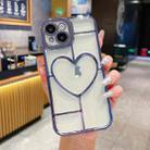 For iPhone 15 Electroplating 3D Love TPU Phone Case(Silver) - 1