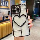 For iPhone 14 Pro Electroplating 3D Love TPU Phone Case(Black) - 1