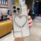 For iPhone 13 Pro Max Electroplating 3D Love TPU Phone Case(Silver) - 1