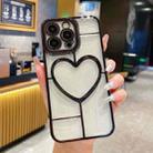 For iPhone 13 Pro Electroplating 3D Love TPU Phone Case(Black) - 1