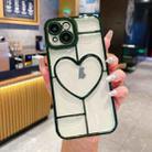 For iPhone 13 Electroplating 3D Love TPU Phone Case(Dark Green) - 1