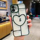 For iPhone 12 Electroplating 3D Love TPU Phone Case(Dark Green) - 1