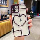 For iPhone 12 Electroplating 3D Love TPU Phone Case(Purple) - 1