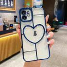 For iPhone 12 Electroplating 3D Love TPU Phone Case(Dark Blue) - 1