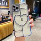 For iPhone 11 Pro Max Electroplating 3D Love TPU Phone Case(Sierra Blue) - 1