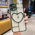 For iPhone 11 Pro Max Electroplating 3D Love TPU Phone Case(Dark Green) - 1