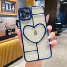 For iPhone 11 Pro Max Electroplating 3D Love TPU Phone Case(Dark Blue) - 1