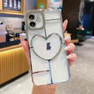 For iPhone 11 Electroplating 3D Love TPU Phone Case(Silver) - 1