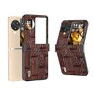 For OPPO Find N3 Flip ABEEL Hinge Genuine Leather Mahjong Pattern Black Edge Phone Case(Brown) - 1