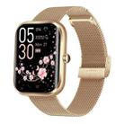 AK58 1.96 inch Screen Bluetooth Smart Watch, Steel Band, Support Health Monitoring & 100+ Sports Modes(Gold) - 1