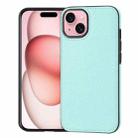 For iPhone 15 Litchi Pattern Stitched Side-mounted Phone Case(Mint Green) - 1