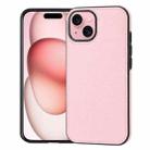 For iPhone 14 Plus/15 Plus Litchi Pattern Stitched Side-mounted Phone Case(Pink) - 1