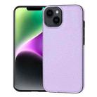 For iPhone 14 Litchi Pattern Stitched Side-mounted Phone Case(Purple) - 1