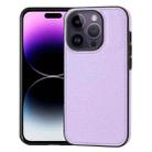 For iPhone 14 Pro Litchi Pattern Stitched Side-mounted Phone Case(Purple) - 1