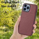 For iPhone 13 Pro Litchi Pattern Stitched Side-mounted Phone Case(Dark Red) - 2