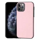 For iPhone 11 Pro Max Litchi Pattern Stitched Side-mounted Phone Case(Pink) - 1