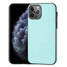 For iPhone 11 Pro Max Litchi Pattern Stitched Side-mounted Phone Case(Mint Green) - 1