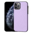 For iPhone 11 Pro Max Litchi Pattern Stitched Side-mounted Phone Case(Purple) - 1