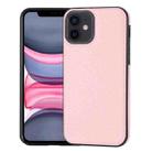 For iPhone 11 Litchi Pattern Stitched Side-mounted Phone Case(Pink) - 1