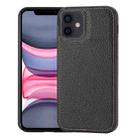 For iPhone 11 Litchi Pattern Stitched Side-mounted Phone Case(Black) - 1