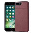 For iPhone 7 Plus/8 Plus Litchi Pattern Stitched Side-mounted Phone Case(Dark Red) - 1