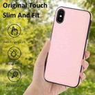 For iPhone X/XS Litchi Pattern Stitched Side-mounted Phone Case(Pink) - 2