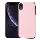 For iPhone XR Litchi Pattern Stitched Side-mounted Phone Case(Pink) - 1