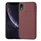 For iPhone XR Litchi Pattern Stitched Side-mounted Phone Case(Dark Red) - 1