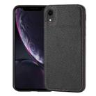 For iPhone XR Litchi Pattern Stitched Side-mounted Phone Case(Black) - 1