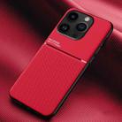 For iPhone 15 Pro Max Classic Tilt Strip Grain Magnetic Shockproof PC + TPU Phone Case(Red) - 1