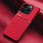 For iPhone 15 Pro Classic Tilt Strip Grain Magnetic Shockproof PC + TPU Phone Case(Red) - 1